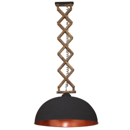 Φωτιστικό Οροφής Κρεμαστό HL-250-60P 77-3096 Up-Down Relief Brown - Copper Homelighting Μέταλλο,Ξύλο