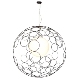 Φωτιστικό Οροφής Κρεμαστό HL-3589-L-H 77-4093 Aline Black Φ100 Homelighting Μέταλλο