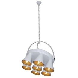 Φωτιστικό Οροφής Κρεμαστό 77-3998 HL-3578-1A Brandon White & Mat Gold  Homelighting Μέταλλο