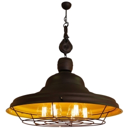 Φωτιστικό Οροφής Κρεμαστό HL-300W-6P 77-3215 Drone Brown Rusty & Yellow  Homelighting Μέταλλο