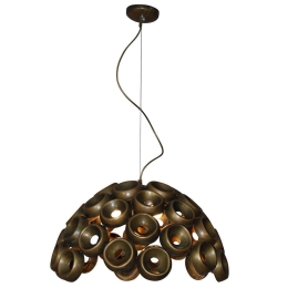 Φωτιστικό Οροφής Κρεμαστό HL-3590-L 77-4330 Darina Old Bronze Φ62 Homelighting Μέταλλο