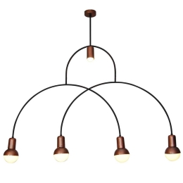 Φωτιστικό Οροφής Κρεμαστό Led HL-3523-5 77-3792 Christopher Old Copper & Black  Homelighting Μέταλλο