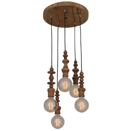 Φωτιστικό Οροφής Κρεμαστό HL-041R-5P 77-2738 Melody Aged Wood  Homelighting Ξύλο