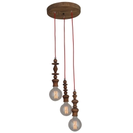 Φωτιστικό Οροφής Κρεμαστό HL-042R-3P 77-2739 Melody Aged Wood  Homelighting Ξύλο