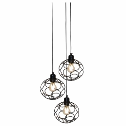 Φωτιστικό Οροφής Κρεμαστό HL-3588-3 77-4063 Aline Black  Homelighting Μέταλλο