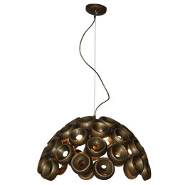 Φωτιστικό Οροφής Κρεμαστό HL-3590-Μ 77-4107 Darina Old Copper Φ56 Homelighting Μέταλλο