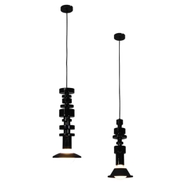 Φωτιστικό Οροφής HL-3547-1 77-3840 Gabriel Black  Homelighting Ξύλο