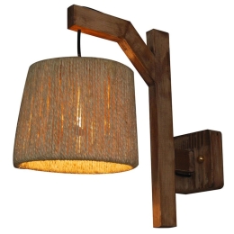 Φωτιστικό Τοίχου - Απλίκα HL-304W 77-3131 Silas Natural Homelighting Ξύλο,Ύφασμα