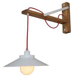 Φωτιστικό Τοίχου - Απλίκα HL-310W 77-3158 Cahal White  Homelighting Μέταλλο,Ξύλο