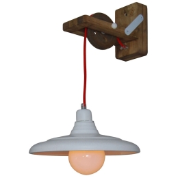 Φωτιστικό Τοίχου - Απλίκα HL-310W-1 77-3160 Cahal White  Homelighting Μέταλλο,Ξύλο