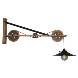 Φωτιστικό Τοίχου - Απλίκα HL-318W-1S3 77-3185 Melkor Black Homelighting Μέταλλο,Ξύλο