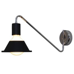 Φωτιστικό Τοίχου - Απλίκα HL-3521-1 77-3768 Emily Chrome & Black  Homelighting Μέταλλο