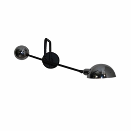 Φωτιστικό Τοίχου - Απλίκα HL-3539-1 M 77-3875 Oliver Black & Nickel  Homelighting Μέταλλο
