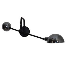 Φωτιστικό Τοίχου - Απλίκα HL-3539-1 S 77-3869 Oliver Black & Nickel  Homelighting Μέταλλο
