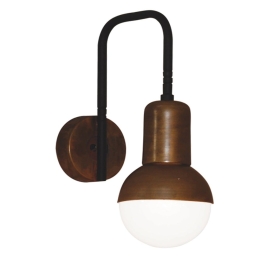 Φωτιστικό Τοίχου - Απλίκα HL-3551-1 77-3947 Owen Old Copper & Black Homelighting Μέταλλο