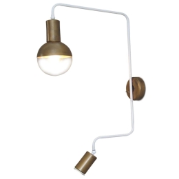 Φωτιστικό Τοίχου - Απλίκα HL-3555-2S 77-3971 Callie Old Bronze & White Homelighting Μέταλλο