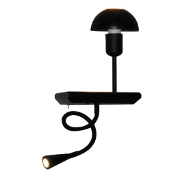 Φωτιστικό Τοίχου HL-3596 SR2 77-4169 Rowan Black Homelighting Μέταλλο,Ξύλο