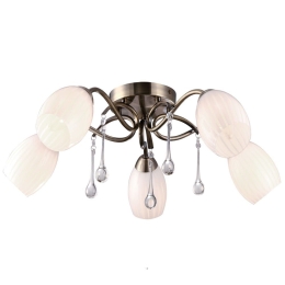 Φωτιστικό Οροφής - Πλαφονιέρα 77-2218 C9534/5 Pero Bronze Homelighting Μέταλλο,Γυαλί