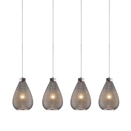 Φωτιστικό Οροφής - Ράγα 77-3737 SE4285-04 SM Dario Smoke Glass Homelighting Γυαλί