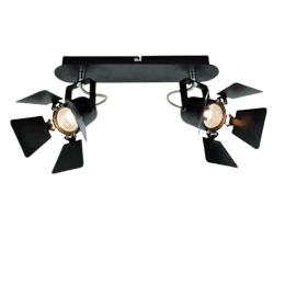 Φωτιστικό Οροφής Spot 77-2209 GU12015A -2B Mystik Black Mat Homelighting Μέταλλο