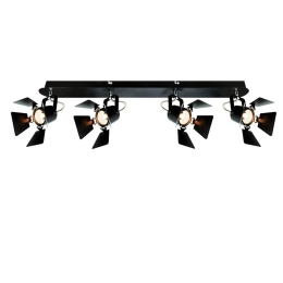 Φωτιστικό Οροφής Spot 77-2210 GU12015A-4B Mystik Black Mat Homelighting Μέταλλο