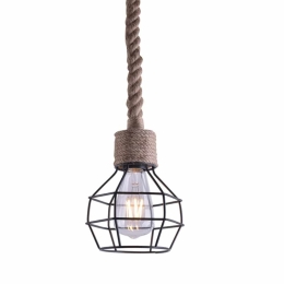 Φωτιστικό Οροφής 77-3621 Grenade-1 Rope Black Mat Homelighting Σχοινί