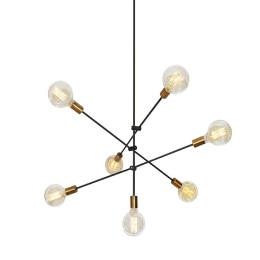 Φωτιστικό Οροφής 77-3534 SE 136-7 Cody Black & Brass Homelighting Μέταλλο
