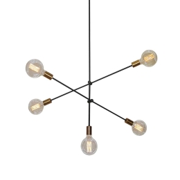 Φωτιστικό Οροφής 77-3535 SE 136-5 Cody Black & BrassHomelighting Μέταλλο