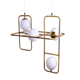Φωτιστικό Οροφής 77-3594 SE 133-4PS Athen Brass Homelighting Μέταλλο,Γυαλί