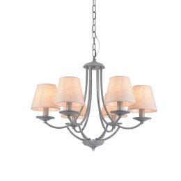 Φωτιστικό Οροφής 77-3662 C119-6 Etna Grey &White Shade Homelighting Μέταλλο,Ύφασμα