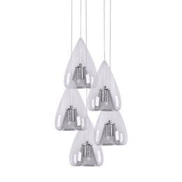 Φωτιστικό Οροφής 77-4397 SE 4289-05C Martin Chrome Homelighting Γυαλί