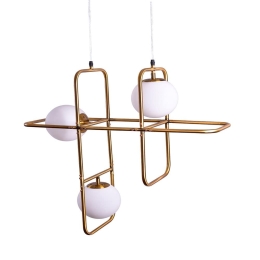 Φωτιστικό Οροφής 77-3593 SE 133-3PS Athen Brass Homelighting Μέταλλο,Γυαλί