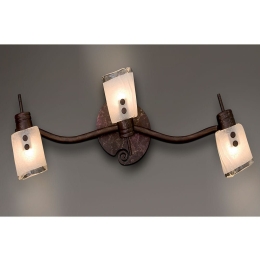 Φωτιστικό Τοίχου - Απλίκα 77-1045 G953-3S Antique Spot Brown Patina Homelighting Μέταλλο,Γυαλί