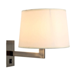 Φωτιστικό Τοίχου - Απλίκα 77-2119 ARB-2267/001 Dona Antique Brass Homelighting Μέταλλο,Ύφασμα