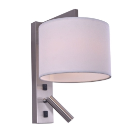 Φωτιστικό Τοίχου - Απλίκα 77-3582 SE 122-2A Led Lucas Chrome Mat Homelighting Ύφασμα