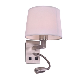 Φωτιστικό Τοίχου - Απλίκα 77-3587 ARB-237-2A Dona Chrome Mat Homelighting Ύφασμα