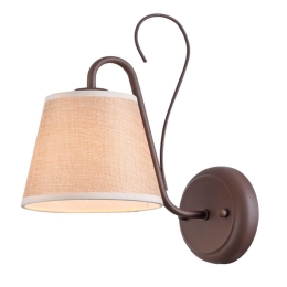Φωτιστικό Τοίχου - Απλίκα 77-3669 E005-1 Senso Brown & Beige Shade Homelighting Μέταλλο,Ύφασμα