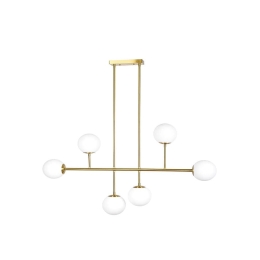 Φωτιστικό Οροφής  SE 110-6 77-4491 Prato Pendant Brass Gold Homelighting Μέταλλο,Γυαλί