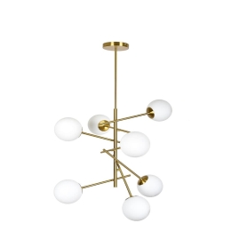 Φωτιστικό Οροφής SE 110-7 77-4492 Prato Pendant Brass Gold Homelighting Μέταλλο,Γυαλί