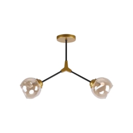 Φωτιστικό Οροφής Conelly 77-8104 56x14x40 Black-Honey Homelighting Μέταλλο,Γυαλί