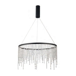 Φωτιστικό Οροφής 77-8135 Led 40cm Crescendo Black Homelighting Κρύσταλλο,Μέταλλο