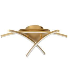 Φωτιστικό Οροφής - Πλαφονιέρα 77-8173 Led 65-3 Xena Brushed Gold Homelighting Αλουμίνιο,Ακρυλικό