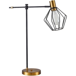 Φωτιστικό Επιτραπέζιο Adept 77-8339 46x16x56cm 1xE27 60W Black-Gold Homelighting Μέταλλο