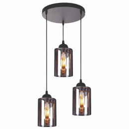 Φωτιστικό Οροφής Smoked 77-8202 3xE27 60W Black Homelighting Μέταλλο