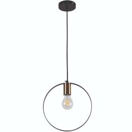 Φωτιστικό Οροφής Hoop 77-8174 1xE27 60W Brass-Black Homelighting Μέταλλο