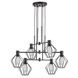Φωτιστικό Οροφής Adept 77-8877 75x75x100cm 6xE27 60W Black Homelighting