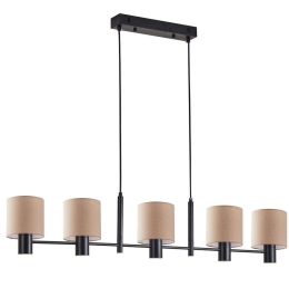 Φωτιστικό Οροφής - Ράγα Adept 77-8871 109x14x120cm 5xE27 60W Black-Brown Homelighting