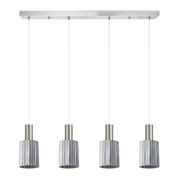 Φωτιστικό Οροφής - Ράγα Adept Tube 77-8398 85x12x300cm 4xE27 60W Nickel-Smoke Homelighting
