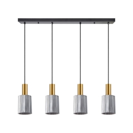 Φωτιστικό Οροφής - Ράγα Adept Tube 77-8580 85x300cm 4xE27 60W Gold-Smoke Homelighting Μέταλλο,Γυαλί