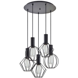 Φωτιστικό Οροφής Adept Flex 77-8906 42x42x300cm 5xE27 60W Black Homelighting